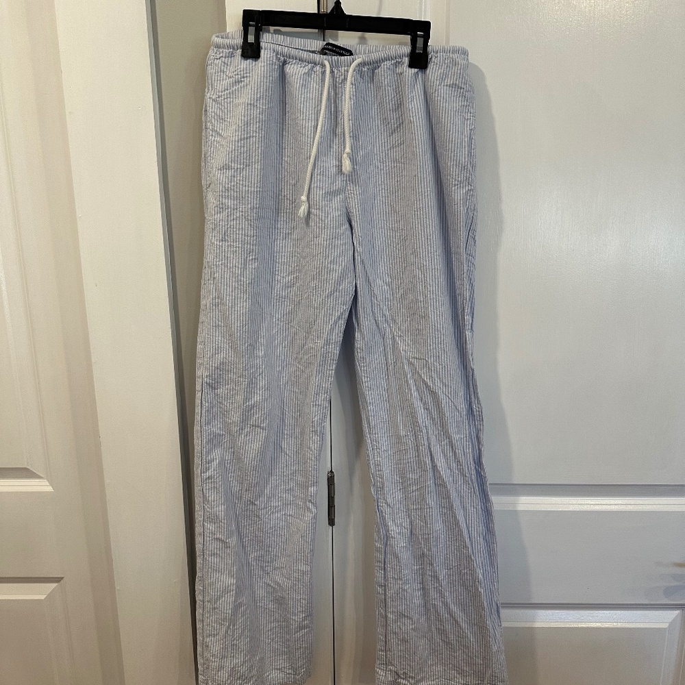 Brandy Melville Anastasia Pant | Linen & Cotton Striped Drawstring Pants